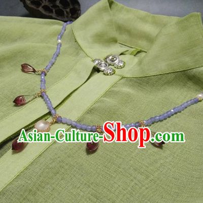 Traditional Chinese Ancient Handmade Necklace Hanfu Lilac Beads Necklets for Women