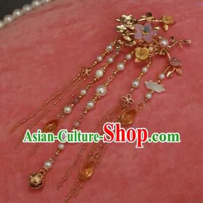 Traditional Chinese Ancient Bells Tassel Hair Clips Hair Accessories Handmade Hanfu Hairpins for Women