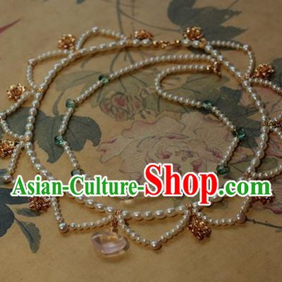 Traditional Chinese Ancient Handmade Necklace Hanfu Pearls Necklets for Women