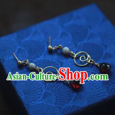 Traditional Chinese Ancient Handmade Hanfu Earrings Classical Eardrop for Women