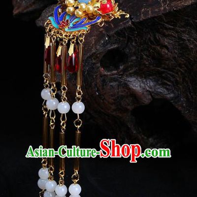 Chinese Ancient Hair Accessories Traditional Tassel Step Shake Hairpins Headwear for Women