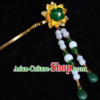Chinese Ancient Hair Accessories Step Shake Traditional Tassel Hairpins Headwear for Women