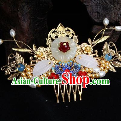 Chinese Ancient Hair Accessories Hanfu Hair Comb Traditional Tassel Hairpins Headwear for Women