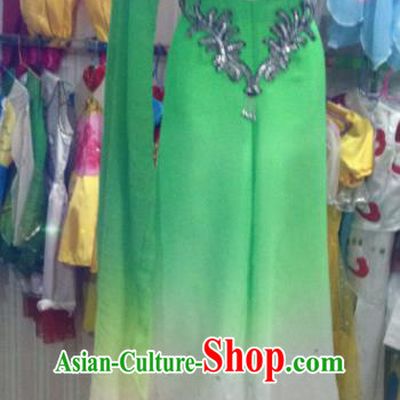Traditional Chinese Classical Dance Yangge Fan Dance Costume, Folk Dance Water Sleeve Yangko Uniform for Women