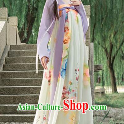 Traditional Chinese Ancient Palace Lady Costume, China Tang Dynasty Court Maid Hanfu Dress for Women