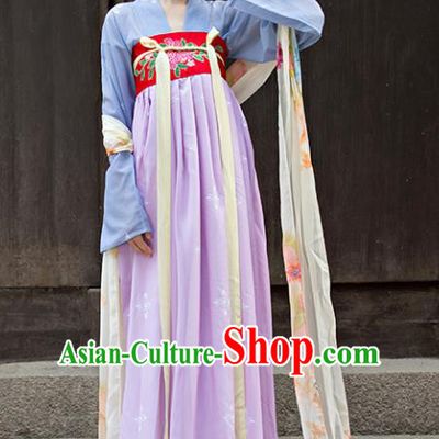 Traditional Chinese Ancient Palace Lady Embroidered Costume Tang Dynasty Princess Hanfu Dress for Women