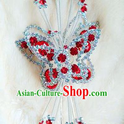 Chinese Traditional Folk Dance Hair Accessories Beijing Opera Butterfly Hairpins Headwear for Women