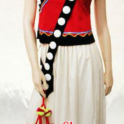 Traditional Chinese Li Li Nationality Dance Costume and Headwear, China Ethnic Minority Embroidery Clothing and Headdress for Women
