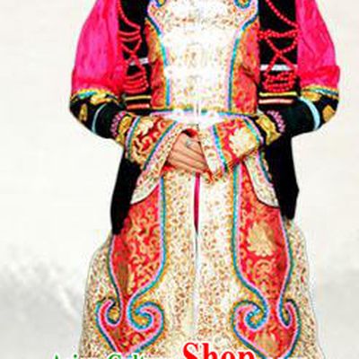 Traditional Chinese Mongol Nationality Dance Costume, China Mongolian Queen Ethnic Minority Embroidery Clothing and Headdress for Women