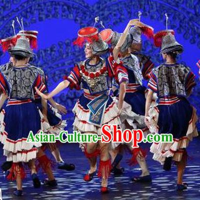 Traditional Chinese Folk Dance Ethnic Costume, China National Minority Dance Dress Clothing for Women