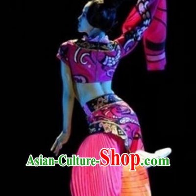 Traditional Chinese Classical Dance Costume, China Folk Dance Stage Performance Dance Dress Clothing for Women