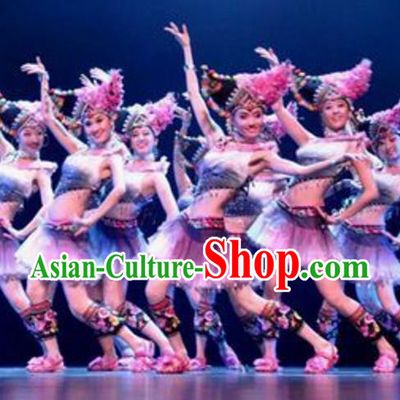 Traditional Chinese Classical Dance National Minority Costume, China Folk Dance Stage Performance Dance Dress Clothing for Women