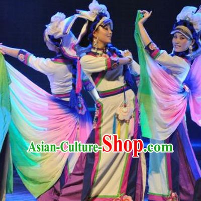 Chinese Traditional Folk Dance Stage Performance Costume, China Classical Dance Dress Clothing for Women