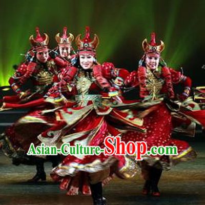 Traditional Chinese Zang Nationality Dance Costume, China Tibetan Folk Dance Classical Dance Embroidery Clothing for Women