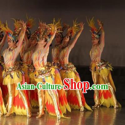 Traditional Chinese Sunbird Dance Costume, China Folk Dance Classical Dance Dress for Women