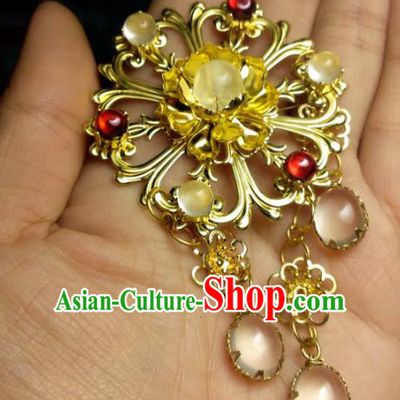 Chinese Traditional Ancient Hair Accessories Classical Brass Hair Stick Hanfu Hairpins for Women