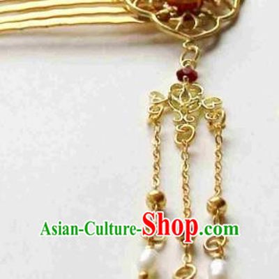 Chinese Traditional Ancient Hair Accessories Classical Tassel Hair Comb Hanfu Hairpins for Women