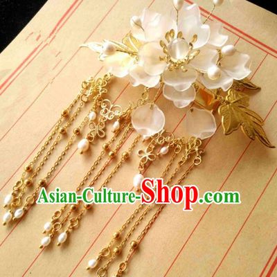Chinese Traditional Ancient Hair Accessories Classical Tassel Hair Crown Hanfu Hairpins for Women