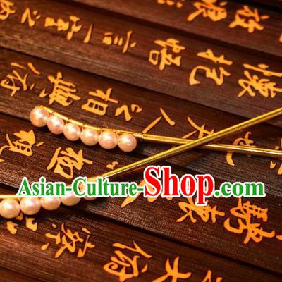 Chinese Traditional Ancient Hair Accessories Classical Pearls Hair Stick Hanfu Hairpins for Women