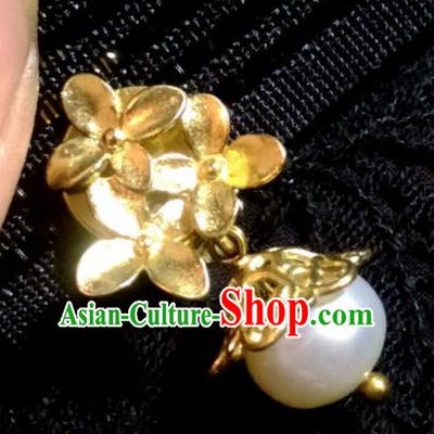 Chinese Traditional Ancient Accessories Brass Earrings Classical Hanfu Eardrop for Women