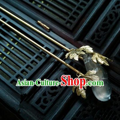 Chinese Traditional Ancient Hair Accessories Classical Brass Hanfu Hairpins for Women
