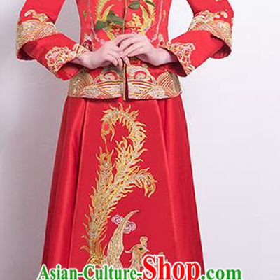 Chinese Traditional Bride Toast Clothing Embroidered Xiuhe Suits Ancient Bottom Drawer Wedding Costumes for Women