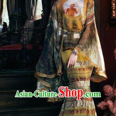 Top Grade Stage Performance Costumes Renaissance Catwalks Full Dress Modern Fancywork Clothing for Women