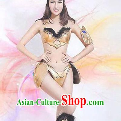 Top Grade Stage Performance Sexy Costumes Halloween Cosplay Modern Fancywork Clothing and Headwear for Women