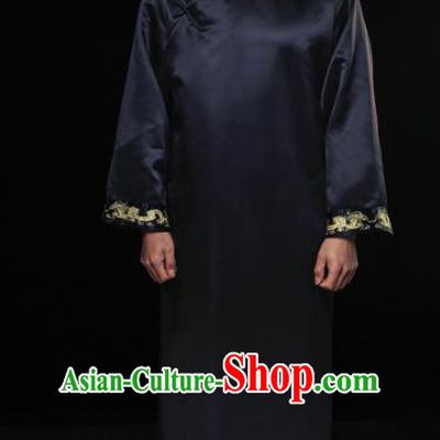 Chinese Traditional Wedding Costume China Ancient Bridegroom Tang Suit Black Gown for Men