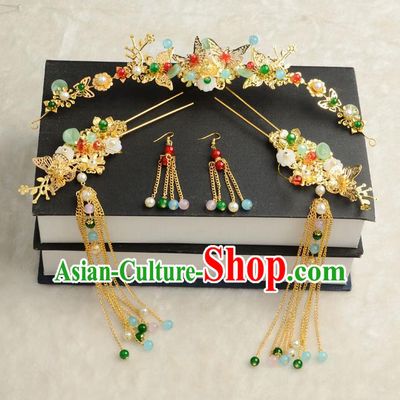 Chinese Ancient Classical Hair Accessories Xiuhe Suit Hair Sticks Hair Jewellery Hairpins Complete Set for Women