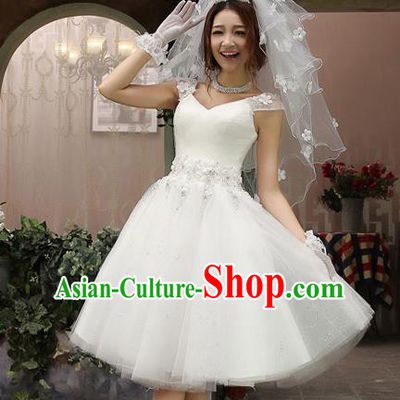 Top Grade Advanced Customization Wedding Dress Bridal Veil Short Dress Princess Dress Wedding Gown Costume for Women