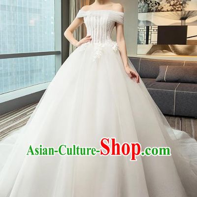 Top Grade Advanced Customization Evening Dress Mullet Wedding Dress Compere Bridal Full Dress for Women