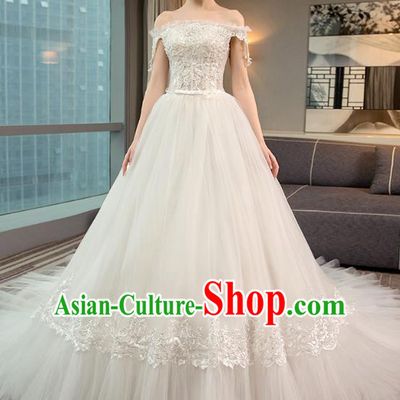 Top Grade Wedding Costume Evening Dress Advanced Customization Mullet Dress Compere Bridal Full Dress for Women