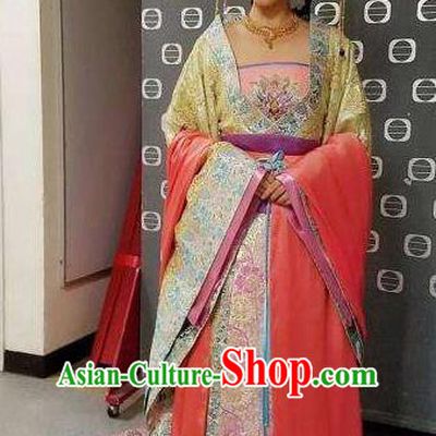 Chinese Tang Dynasty Infanta Hanfu Dress Ancient Nobility Lady Embroidered Costumes for Women