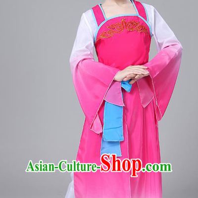 Chinese Traditional Folk Dance Costumes Children Classical Dance Yangko Rosy Clothing for Kids