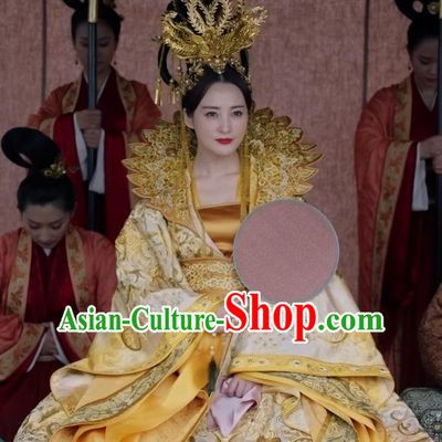 Teleplay Tribes and Empires Storm of Prophecy Chinese Ancient Imperial Empress Embroidered Costumes and Headpiece Complete Set