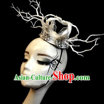 Top Grade Catwalks Hair Accessories Royal Crown Exaggerated Halloween Modern Fancywork Headwear