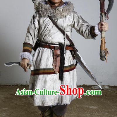 Teleplay Tribes and Empires Storm of Prophecy Chinese Ancient Grassland Warrior King Costume for Men