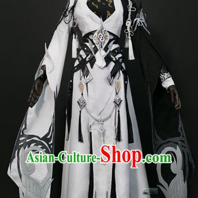 China Ancient Cosplay Taoist Priest Swordsman Costumes Chinese Traditional Knight-errant Clothing for Men