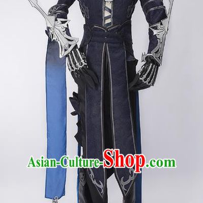 China Ancient Cosplay Swordsman Warriors Purple Costumes Complete Set Chinese Traditional Knight-errant Clothing for Men