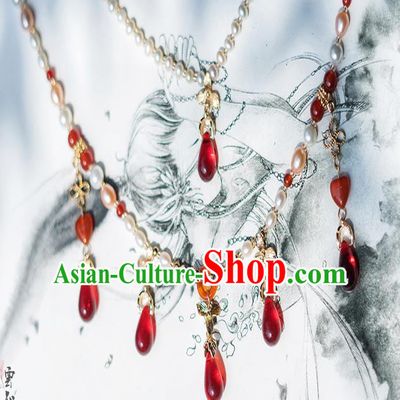 China Ancient Palace Accessories Conophytum Pucillum Necklace Chinese Traditional Jewelry Hanfu Necklet for Women