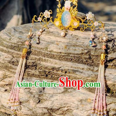 China Ancient Hair Accessories Hanfu Phoenix Coronet Step Shake Chinese Classical Tassel Hairpins for Women