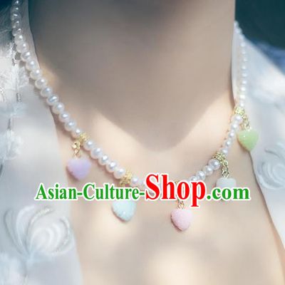 China Ancient Palace Accessories Classical Pearls Necklace Chinese Traditional Jewelry Hanfu Necklet for Women