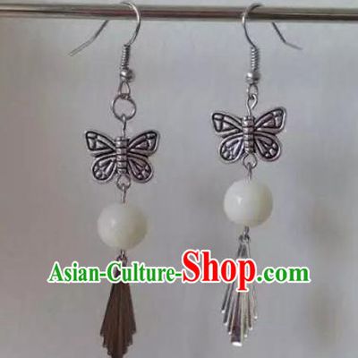 China Ancient Palace Accessories Earrings Chinese Traditional Jewelry Hanfu Butterfly Eardrop for Women