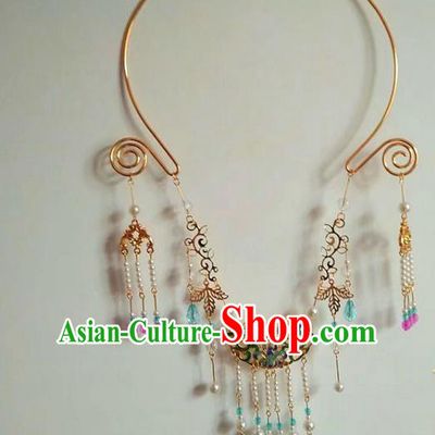 China Ancient Palace Accessories Necklace Chinese Traditional Jewelry Hanfu Tassel Necklet for Women