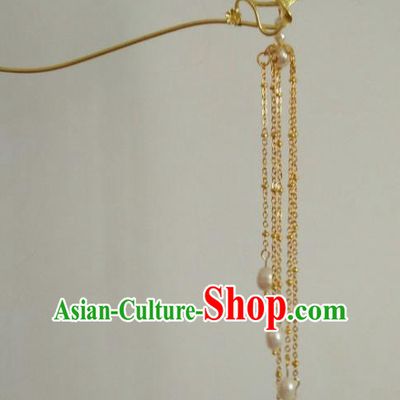 China Ancient Hair Accessories Hanfu Ginkgo Step Shake Chinese Classical Tassel Hairpins for Women