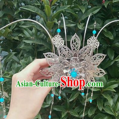 China Ancient Hair Accessories Chinese Traditional Phoenix Coronet Tassel Hairpins for Women