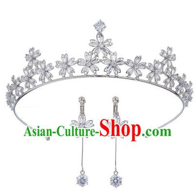 Baroque Bride Hair Accessories Classical Zircon Royal Crown Princess Imperial Crown Headwear for Women