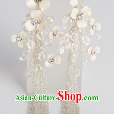 Bride Hair Accessories Princess Flowers Earrings Classical Wedding Eardrop for Women