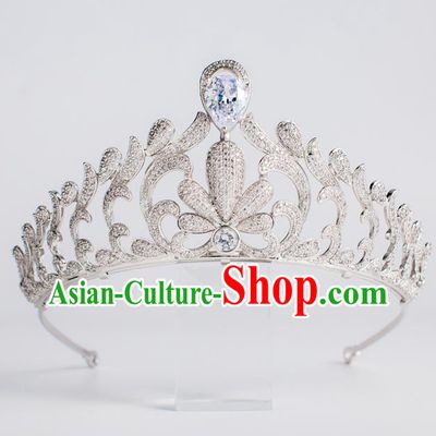 Baroque Bride Hair Accessories Classical Wedding Royal Crown Zircon Imperial Crown Headwear for Women